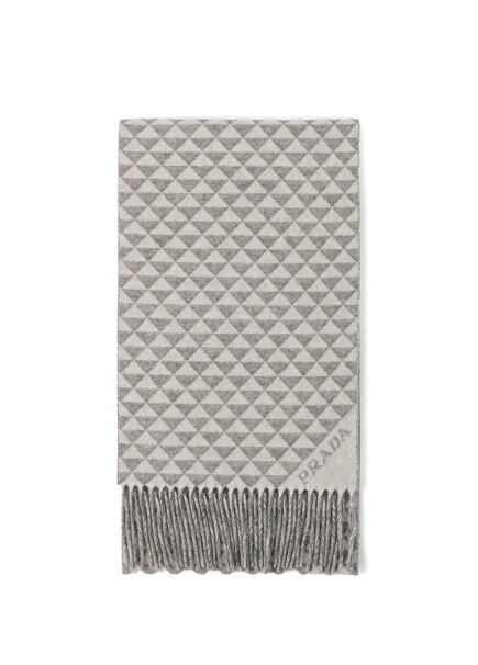 Symbole Grey Double Woven Wool and Cashmere Women's Scarf