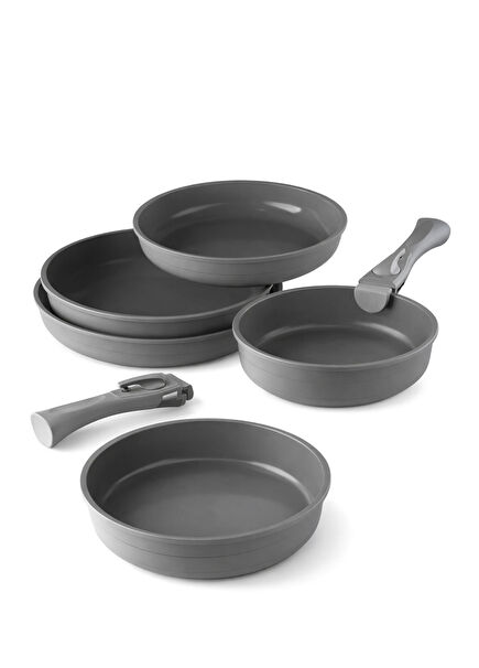 Midas Grey Ceramic 7-Piece Pan Set