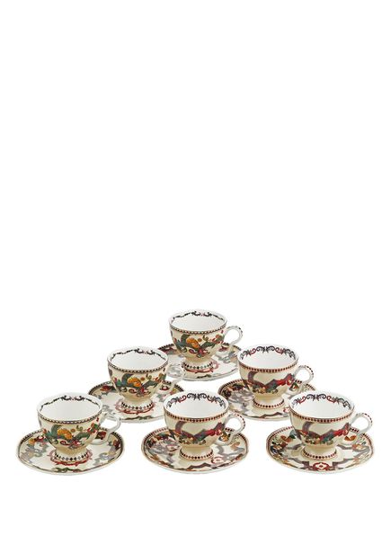 Velora Bone Renkli Porselen 6'lı Çay Fincanı Seti