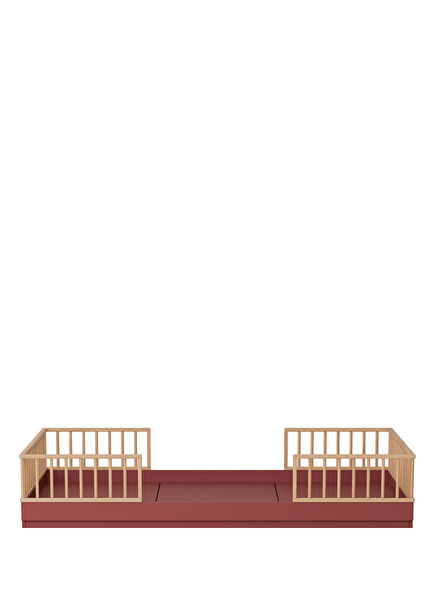Dual Burgundy Montessori Kids Bed 90 x 190 cm