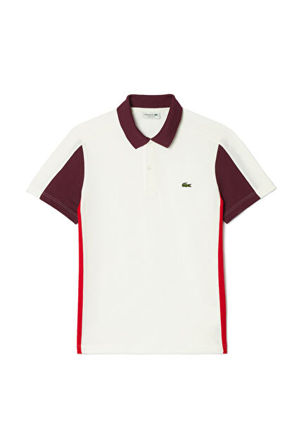 Regular Fit Color Blocked White Men's Polo T-Shirt
