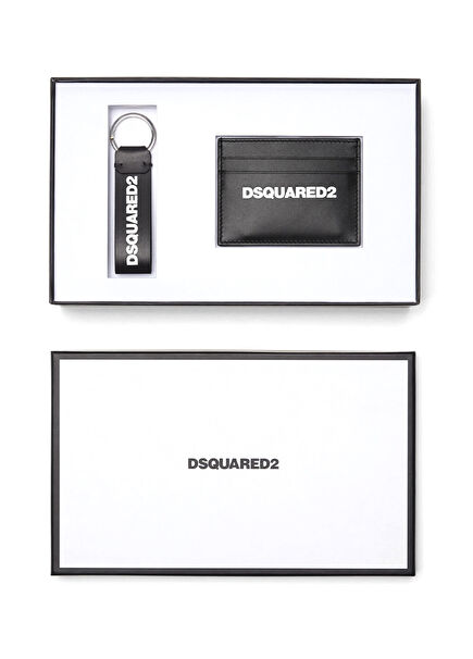 Siyah Erkek Deri Anahtarlık ve Kartlık Seti