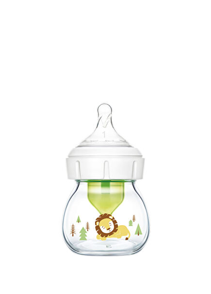 Glass Lion Patterned Unisex Baby Bottle 60 ml