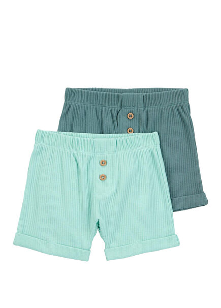 Layette Yeşil Erkek Bebek 2'li Şort Seti