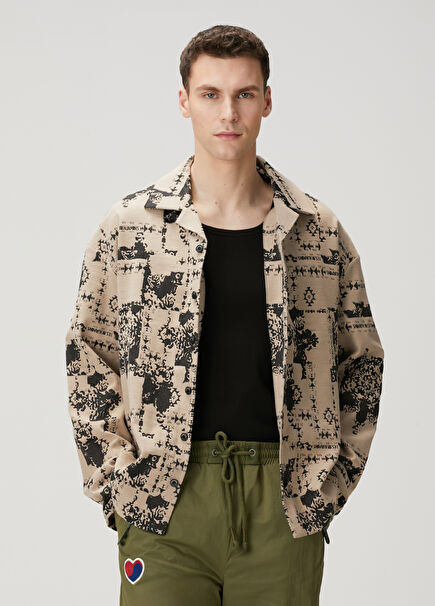 Multicolor Ethnic Pattern Jacquard Outer Shirt
