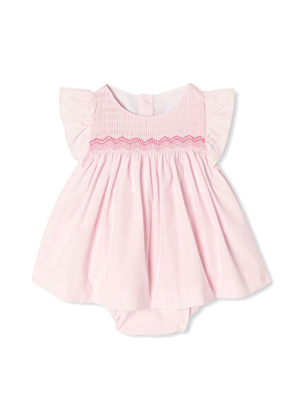 Pink Poplin Baby Girl Double Set