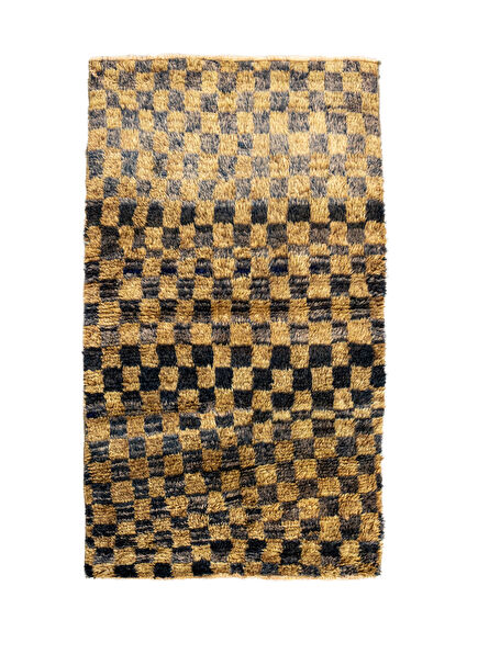 Efil Dama Desenli El Dokuma Yumuşak Tüylü Yün Halı 73x124 cm