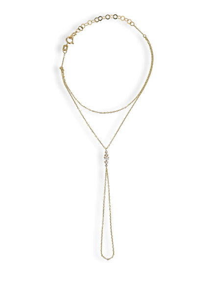 Marseille Diamond Stone 14 Karat Gold Women's Hand Bracelet