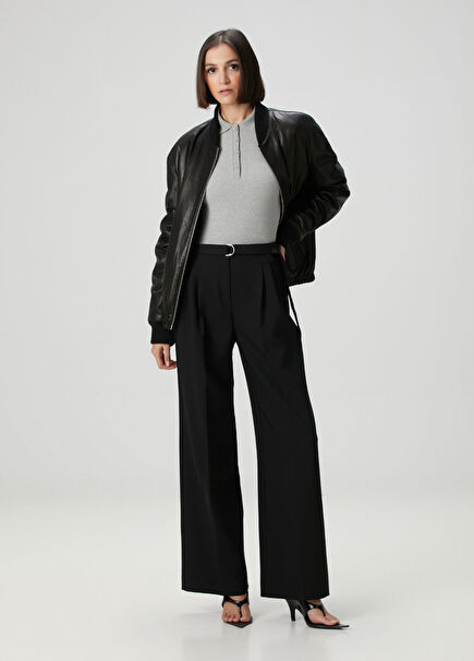 Siyah Wide Leg Pantolon