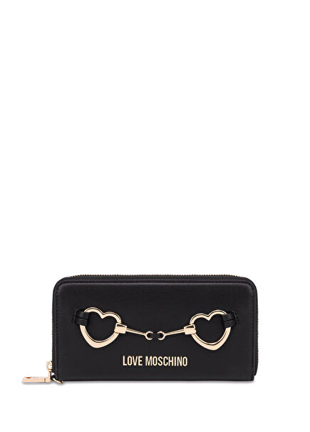 Black Logo Detailed Women's Wallet