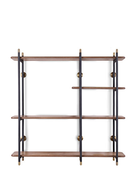 Garland Black Oak Metal Wall Bookcase