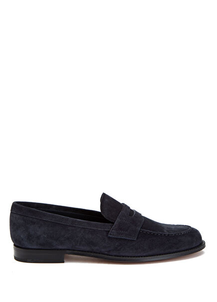 Lacivert Kadın Süet Loafer