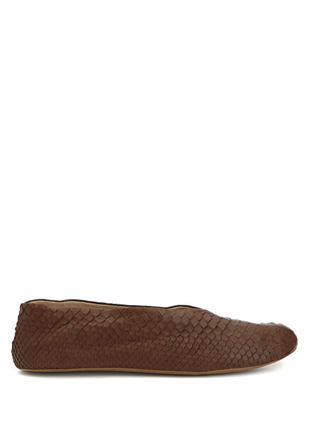Stella Tan Textured Leather Ballet Flats