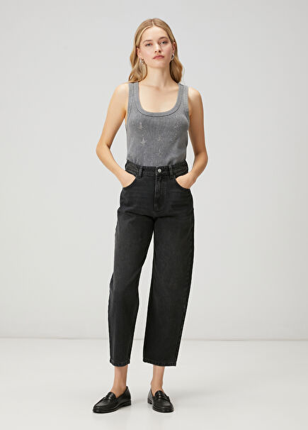 Siyah Basic Jean Pantolon