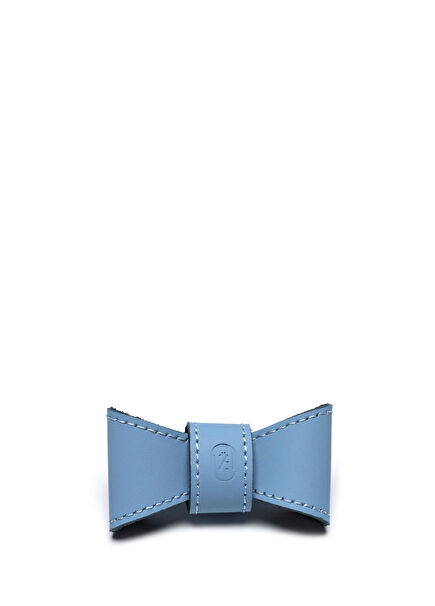 Leather Blue Dog Bow Tie