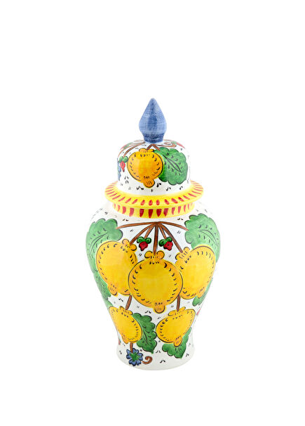 Sicilian Lemon Collection Handmade Seramik Limoncello Büyük Vazo
