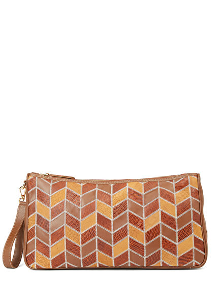 Chevron Maxi Patterned Women's Leather Hand Portfo