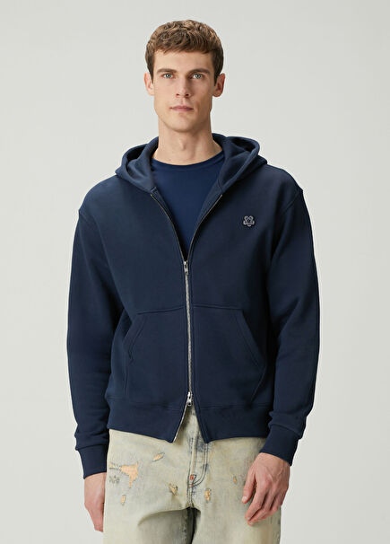 Navy Blue Hooded Sweatshirt