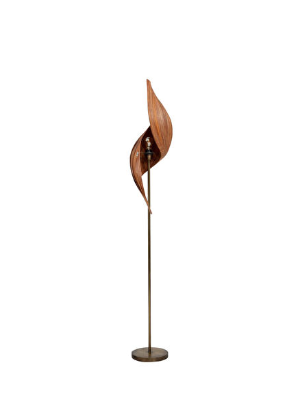 Coconut Spiral Form Red Brown Metal Floor Lamp 160 cm