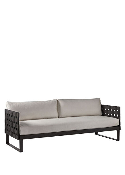 Komfy Siyah Üçlü Bahçe Kanepesi