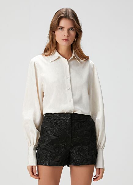 Iconic Nights Grace Ecru Silk Shirt