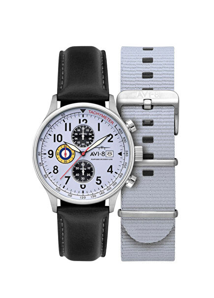 Hawker Hurricane AV-4011-0V Men's Watch in Black Leather