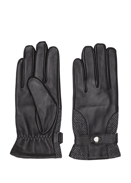 Siyah Erkek Deri Eldiven