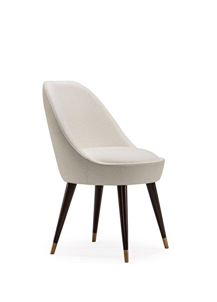 Powdery Pirinç Beyaz Ayaklı Ahşap Sandalye