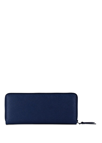 Navy Blue Leather Jewelry Wallet