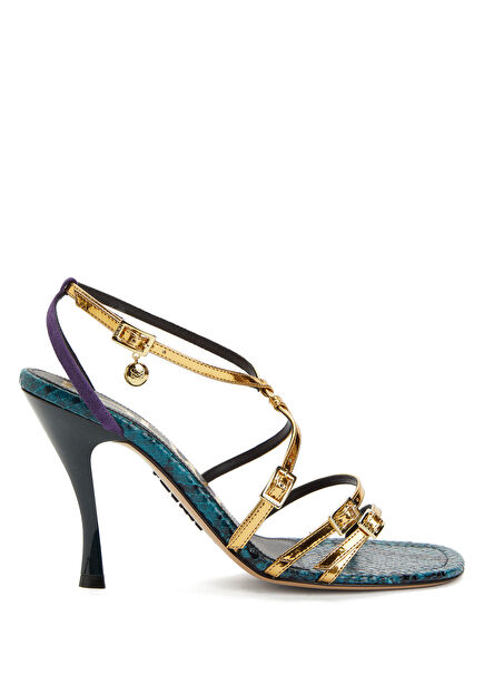 New Comic Gold Women's Leather Sandals