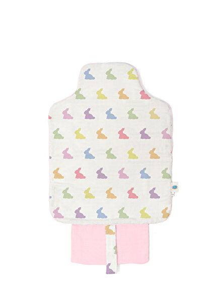 %100 Pamuk Rainbow Lapin Pink Pratik Katlanabilir Çantalı Alt Değiştirme Matı