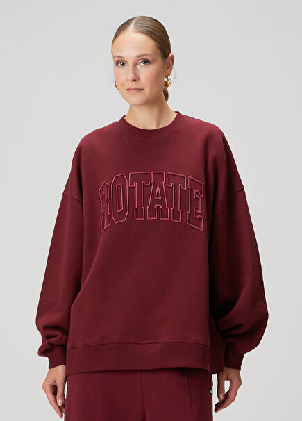Oversized Burgundy Logo Sweatshirt