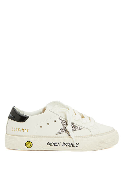 May White Unisex Kids Leather Sneaker