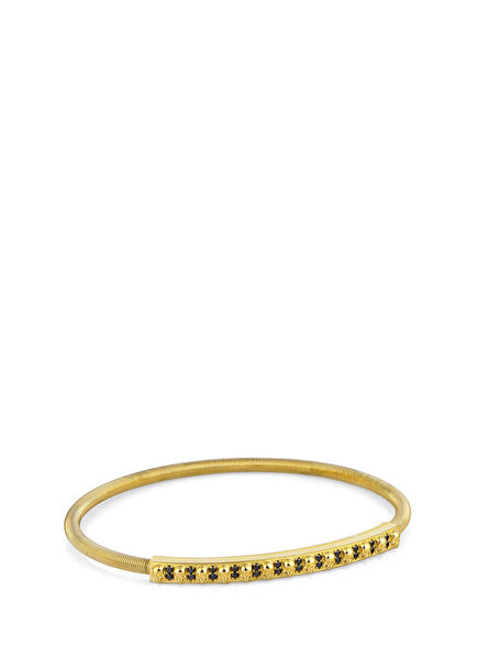 Skull Black Diamond Men's 14k Gold Bracelet