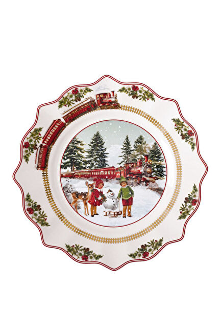 Annual Christmas Christmas Themed Porcelain Deep Plate 23 cm
