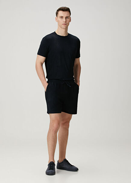 Qsimple Towelling Luxe Lacivert Modal Erkek Şort