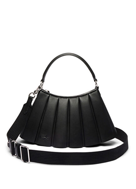 Small Lenglen Siyah Deri Kadın Omuz Çantası