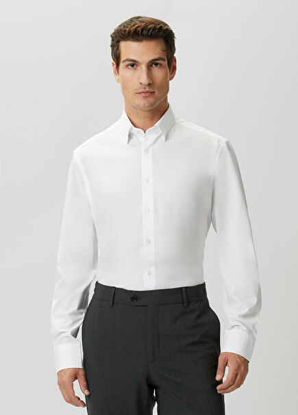 Comfort Fit Hidden Buttoned Collar Non-Iron Shirt