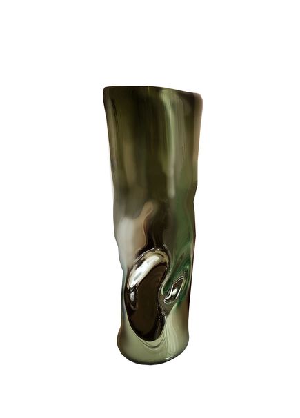 Tall Wavy Yeşil Cam Vazo