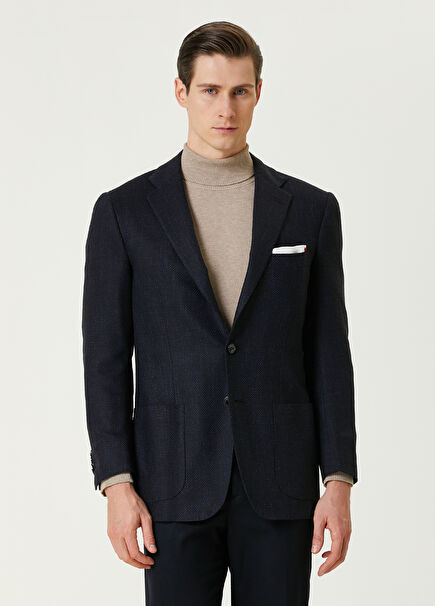 Navy Blue Wool Jacket