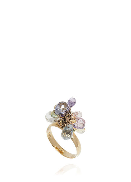 Natural Stones Women's Gold Ring