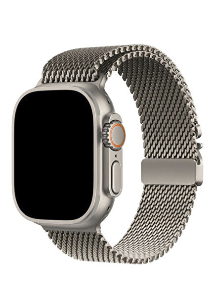 Apple Watch Ultra Uyumlu Milano Loop Titanyum Akıllı Saat Kordon