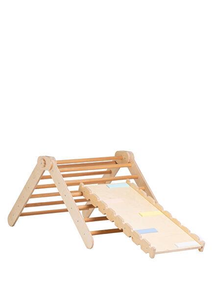 Montessori Wooden Children's Climbing Ladder and Ramp Double Set