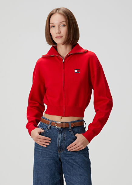 Red Crop Cardigan
