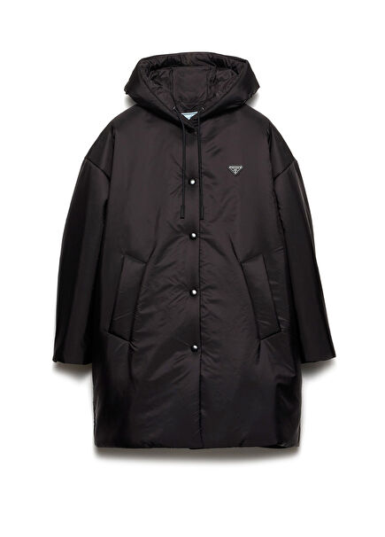 Siyah Hafif Re-Nylon Kadın Yağmurluk