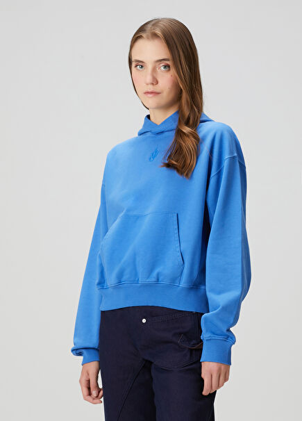 Mavi Kapüşonlu Sweatshirt