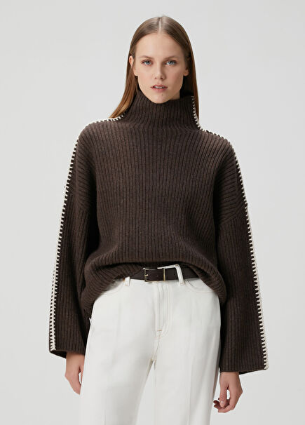 Ingrid Kahverengi Yün Kazak