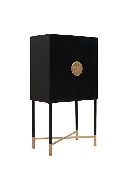 Alba Wooden Black Liquor Cabinet