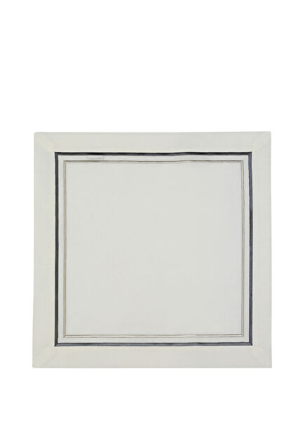 Elegance Grey Anthracite Detailed Linen Napkin 40x40 cm