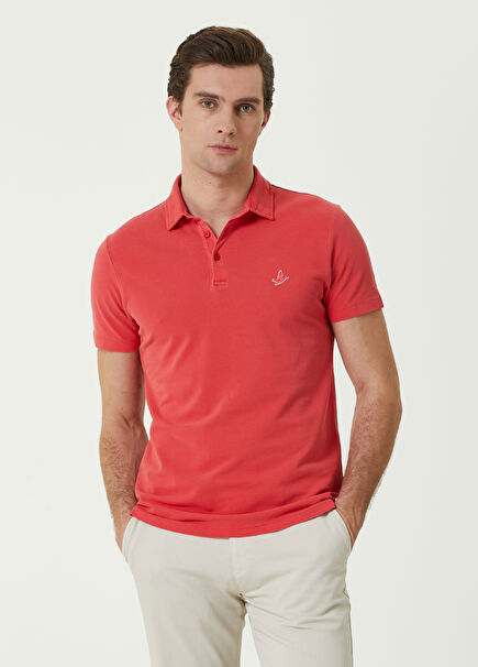 Comfort Fit Kırmızı Polo Yaka T-shirt